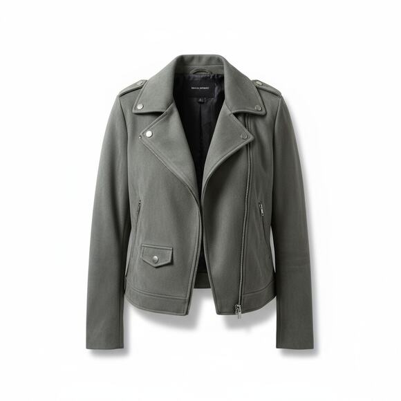 Banana Republic Women’s Olive Moto Jacket Vegan Suede XS - Picture 4 of 15